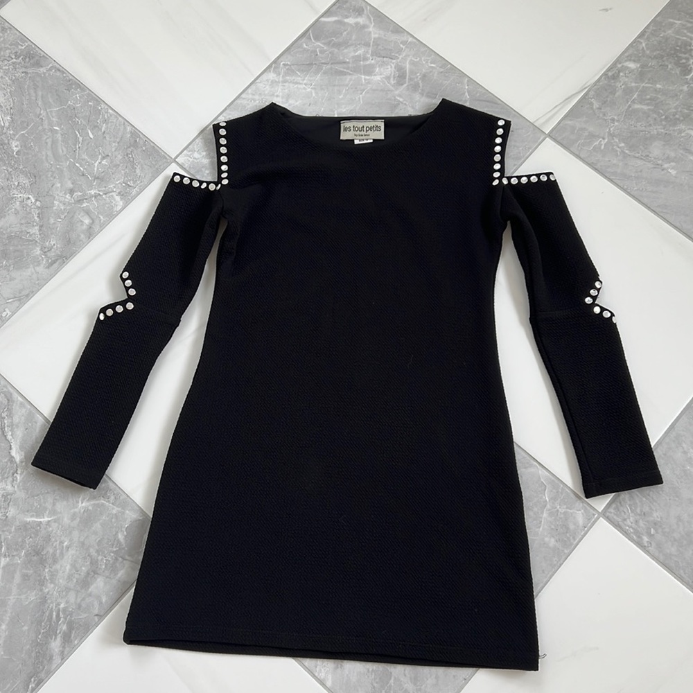 Black cut out with stud mini dress